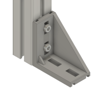 40-120-0 MODULAR SOLUTIONS ALUMINUM GUSSET<br>45MM X 90MM ANGLE WITH OUT HARDWARE